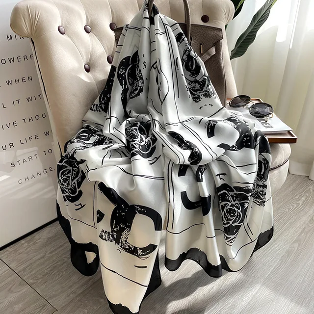 Breathable Silk Scarf – Glossy Finish with Elegant Drape