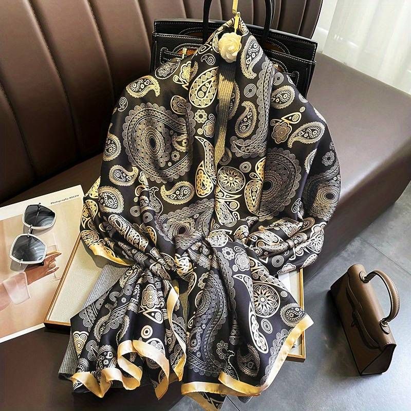 Breathable Silk Scarf – Glossy Finish with Elegant Drape