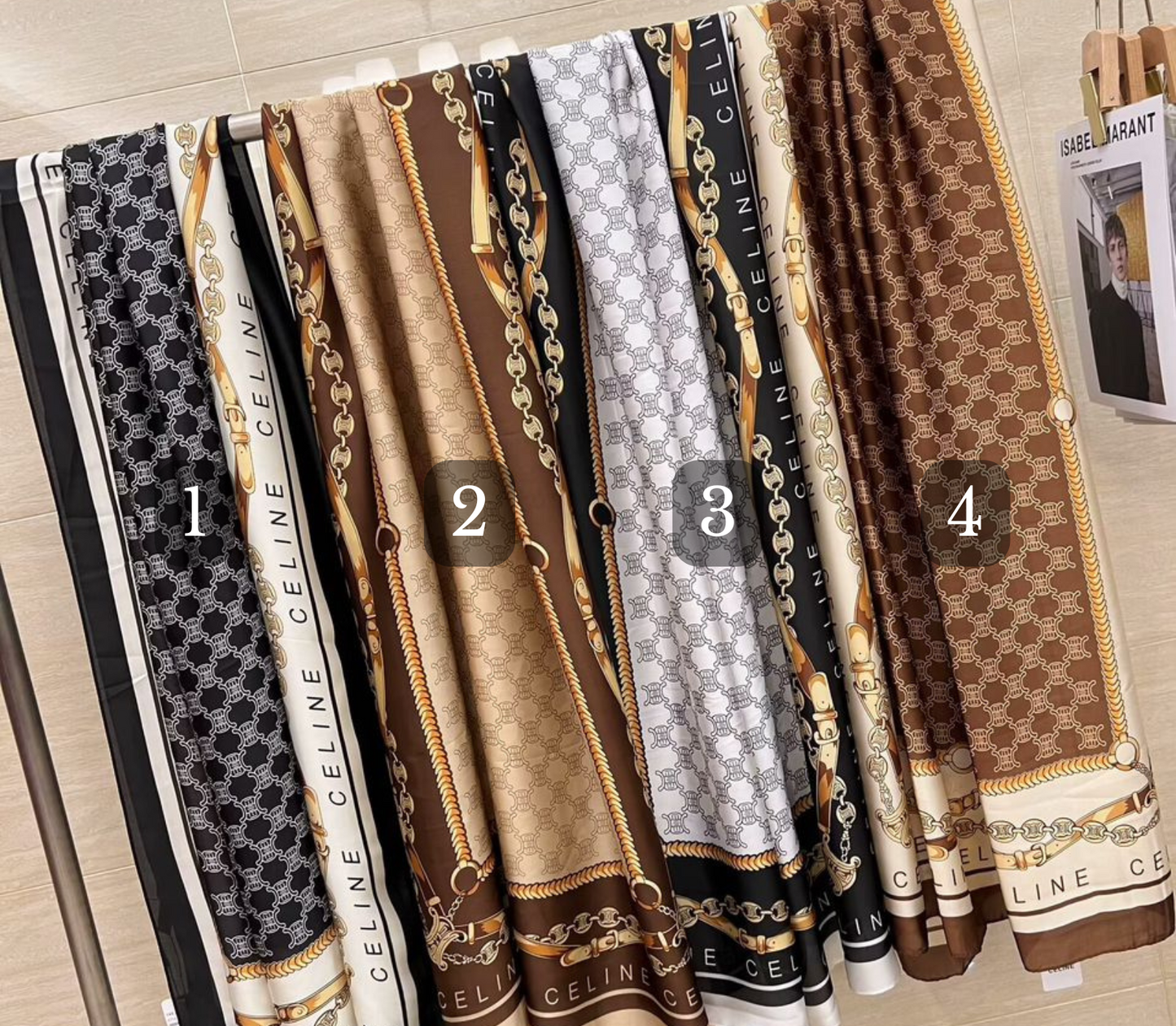 Luxury Brand Cline Printed Silk Scarf