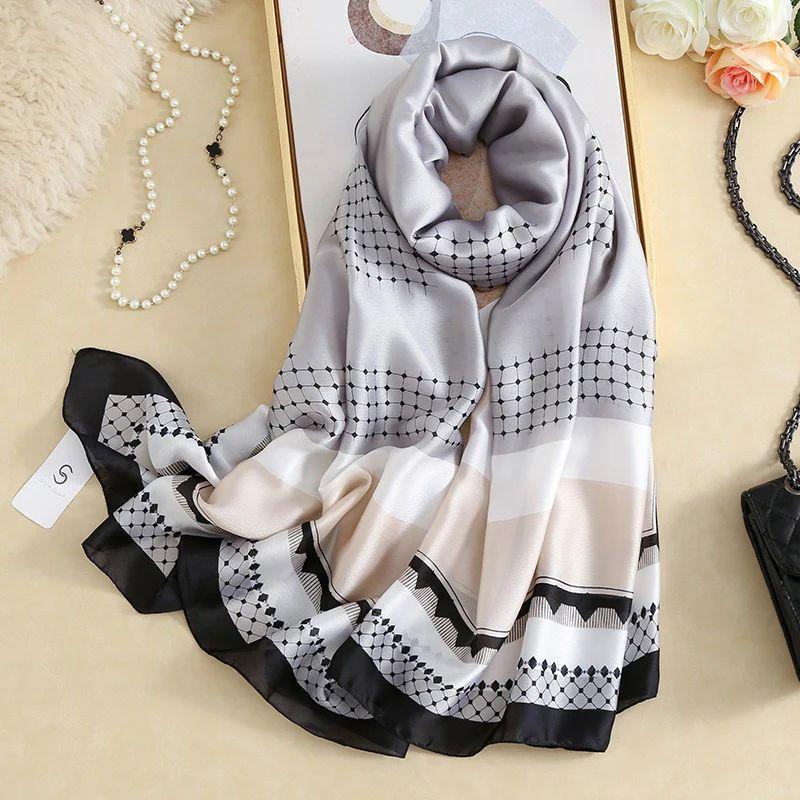 Breathable Silk Scarf – Glossy Finish with Elegant Drape