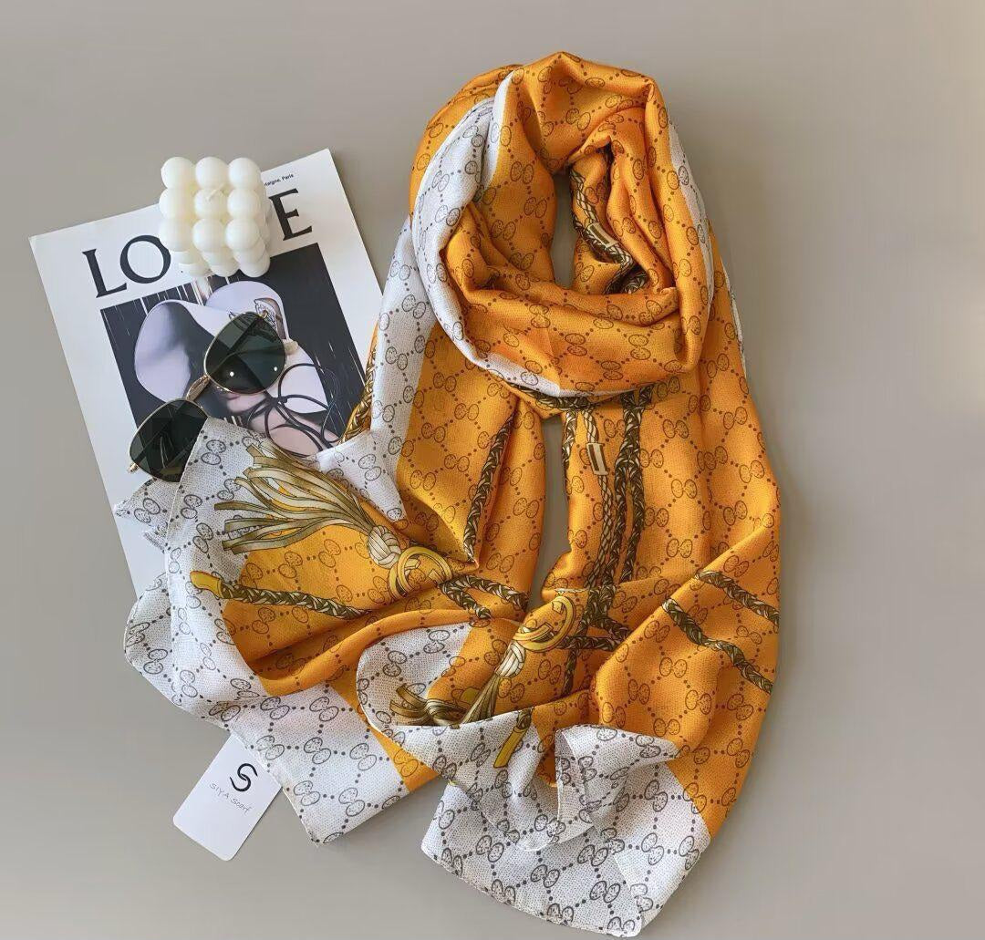 Mango Mesh Ropes Printed Silk Scarf