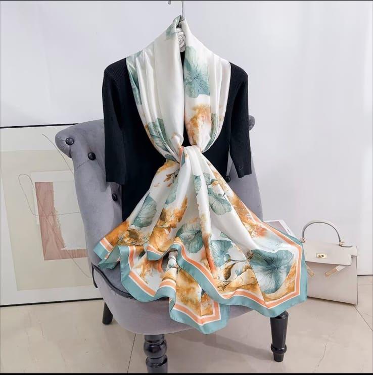 Haya Bloom Printed Silk Scarf