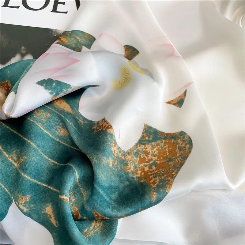 Pearl Jasmine Printed Silk Scarf