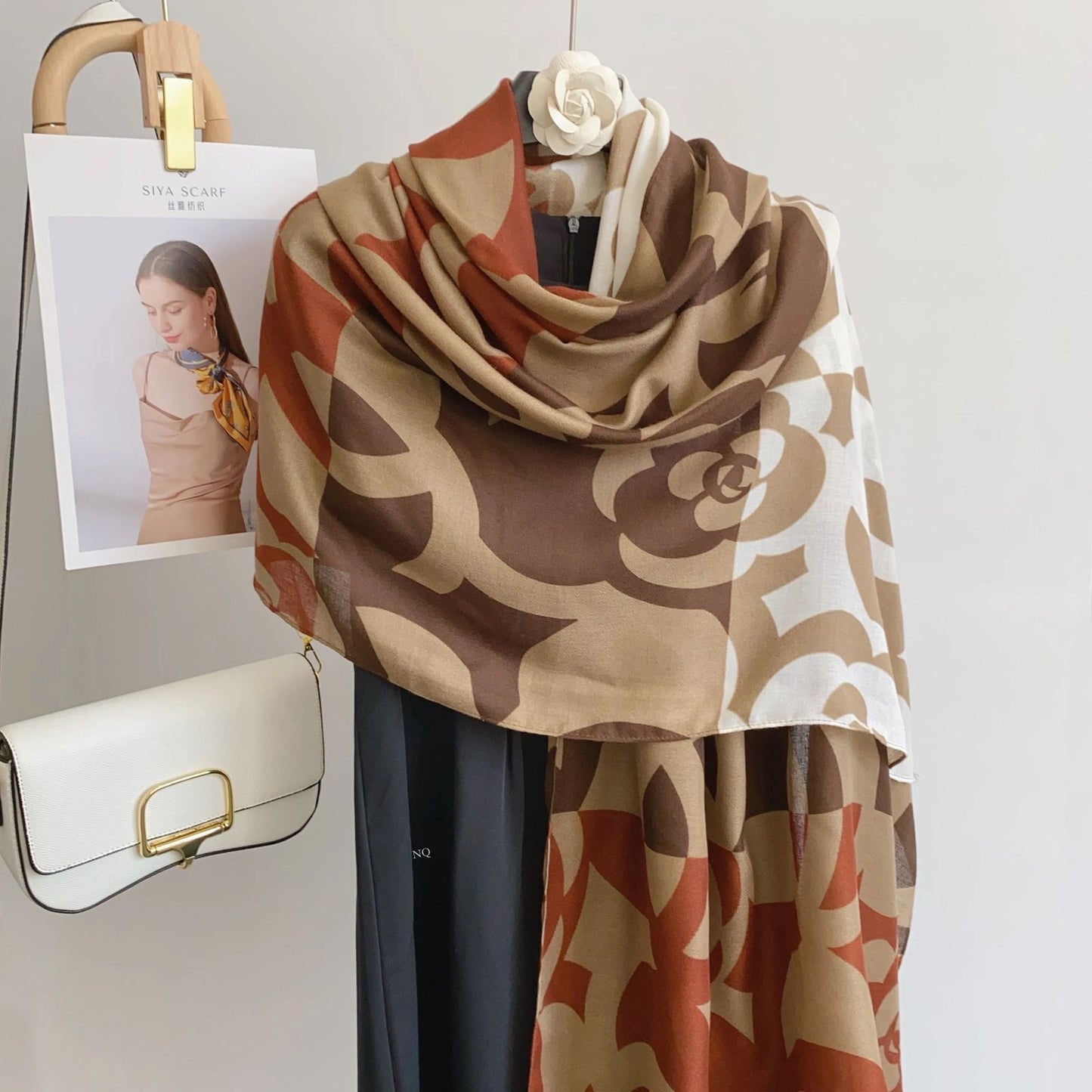 Elegant Viscose Scarf, Lightweight and Breathable