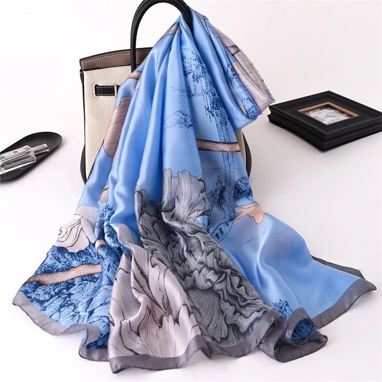 Breathable Silk Scarf – Glossy Finish with Elegant Drape