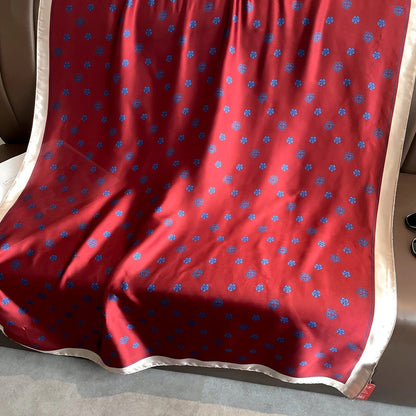 Luxurious Maroon Printed Silk Scarf