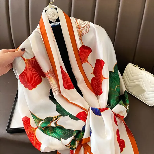 Breathable Silk Scarf – Glossy Finish with Elegant Drape