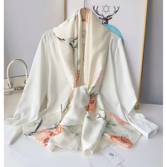 Breathable Silk Scarf – Glossy Finish with Elegant Drape