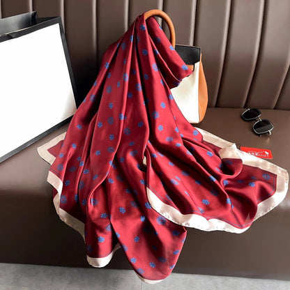 Luxurious Maroon Printed Silk Scarf