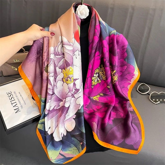 Breathable Silk Scarf – Glossy Finish with Elegant Drape