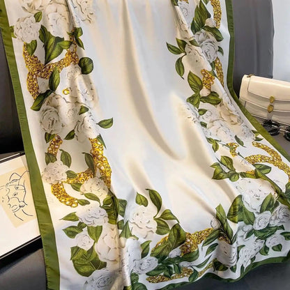 Golden Chains Printed Silk Scarf