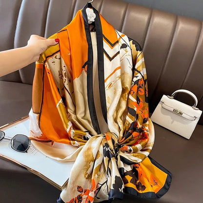 Breathable Silk Scarf – Glossy Finish with Elegant Drape