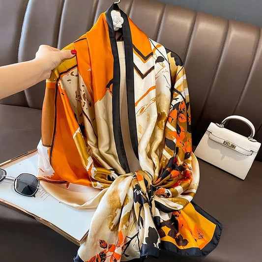 Breathable Silk Scarf – Glossy Finish with Elegant Drape