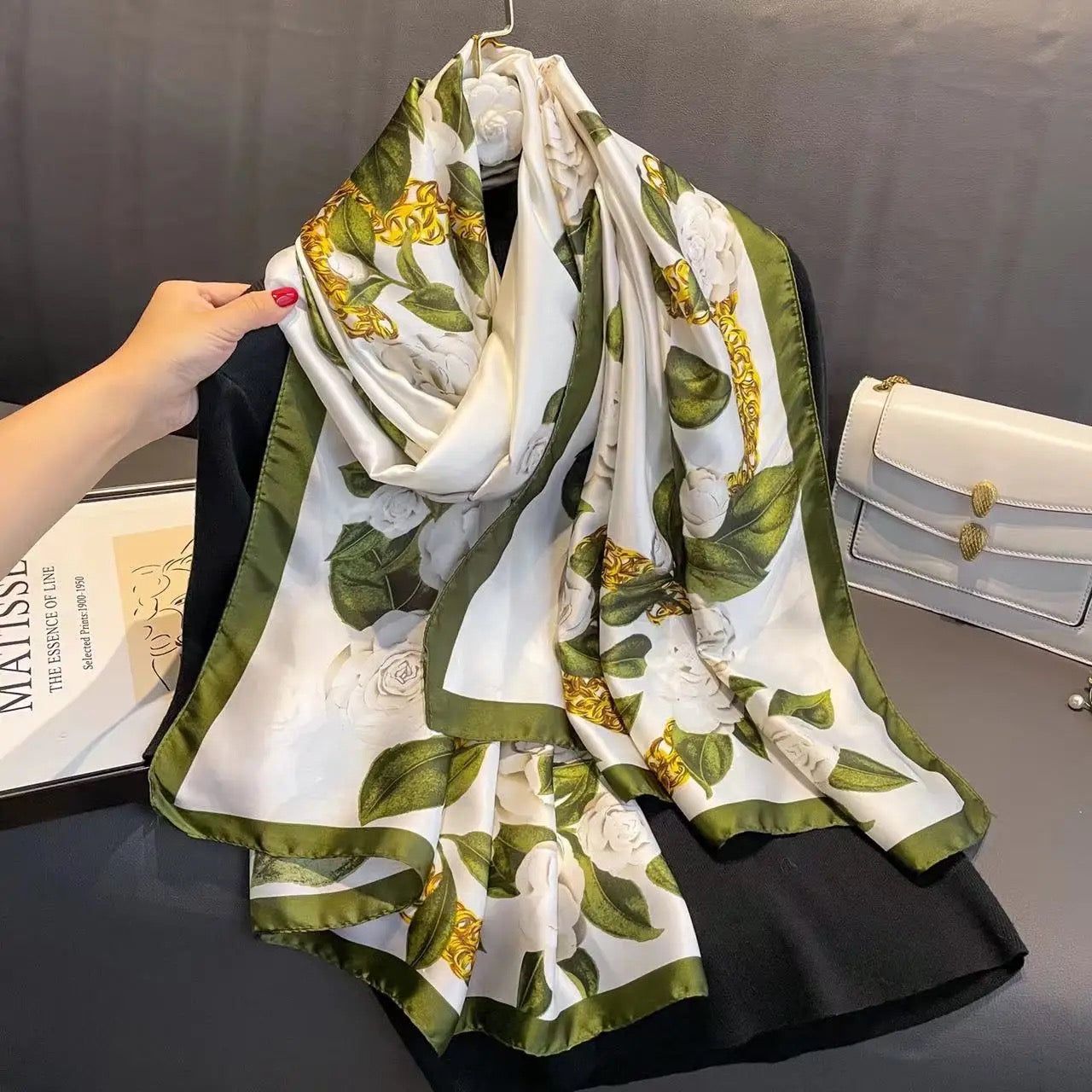 Breathable Silk Scarf – Glossy Finish with Elegant Drape