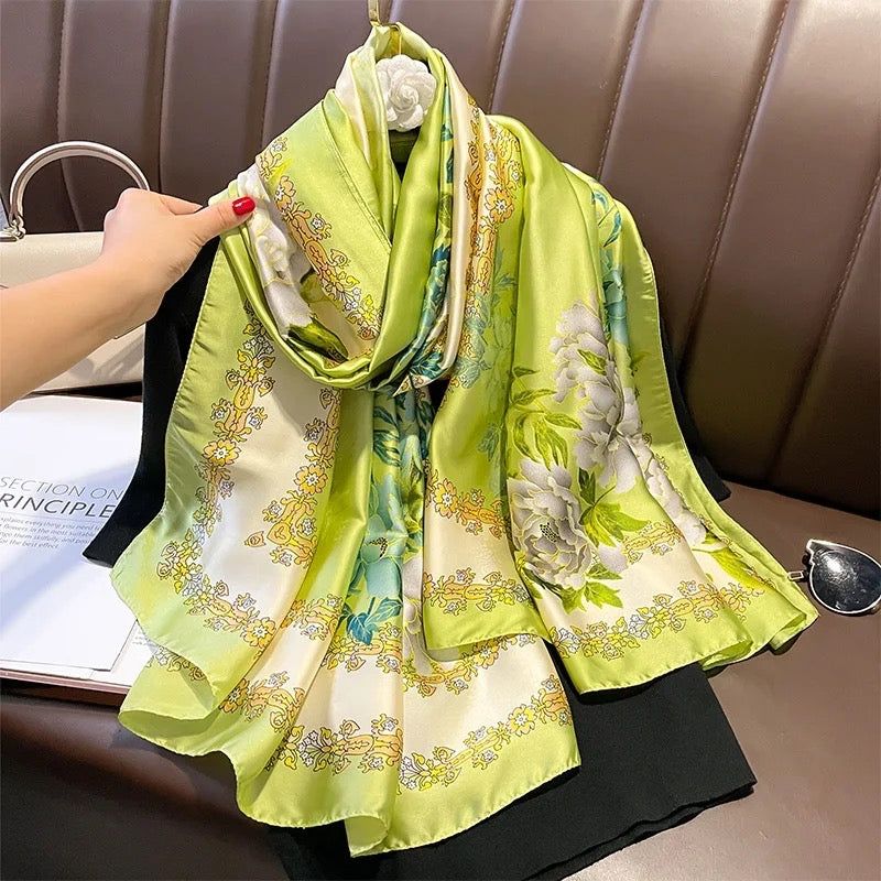 Breathable Silk Scarf – Glossy Finish with Elegant Drape