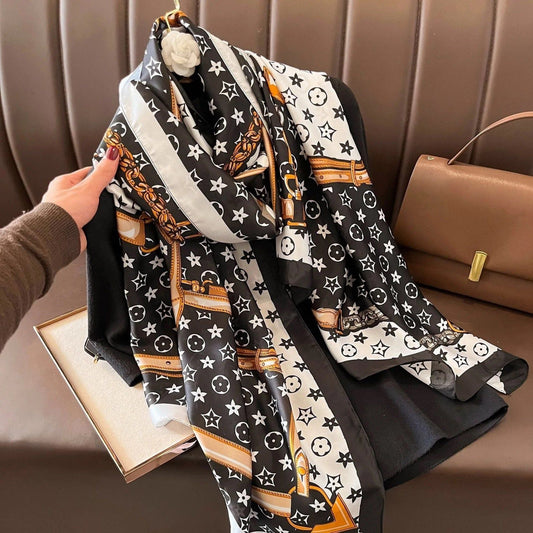 Breathable Silk Scarf – Glossy Finish with Elegant Drape