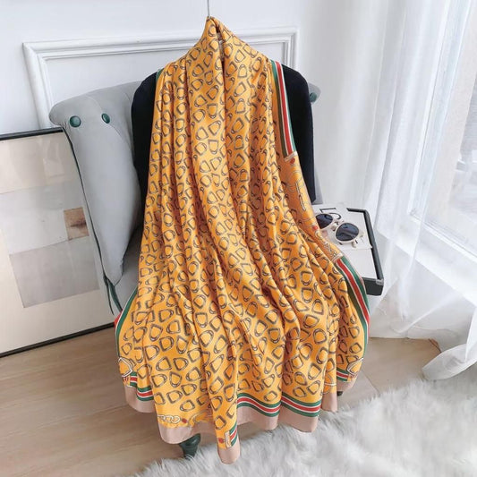 Breathable Silk Scarf – Glossy Finish with Elegant Drape