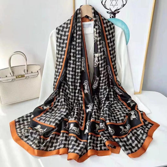 Breathable Silk Scarf – Glossy Finish with Elegant Drape