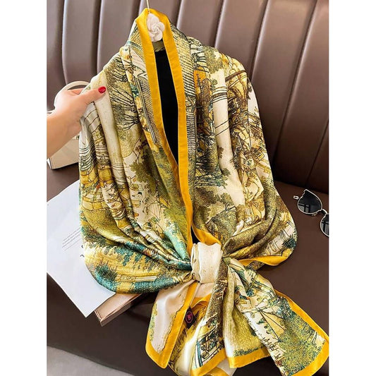 Breathable Silk Scarf – Glossy Finish with Elegant Drape