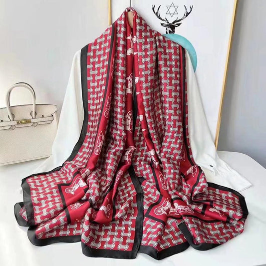 Breathable Silk Scarf – Glossy Finish with Elegant Drape