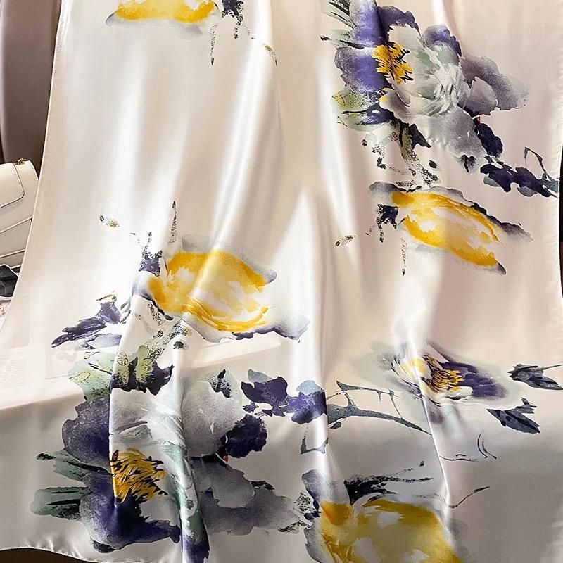 Breathable Silk Scarf – Glossy Finish with Elegant Drape