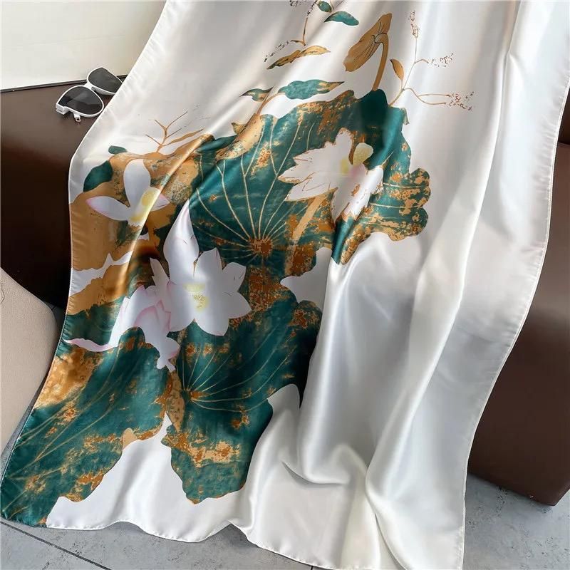 Pearl Jasmine Printed Silk Scarf