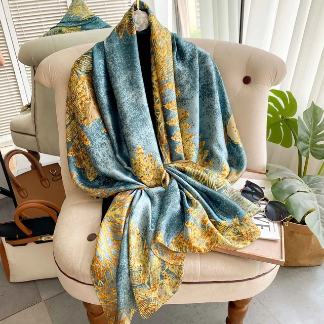 Breathable Silk Scarf – Glossy Finish with Elegant Drape