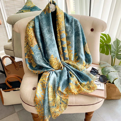 Breathable Silk Scarf – Glossy Finish with Elegant Drape