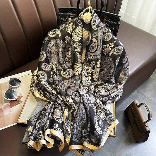 Breathable Silk Scarf – Glossy Finish with Elegant Drape