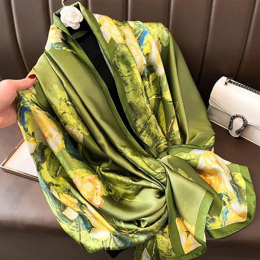 Breathable Silk Scarf – Glossy Finish with Elegant Drape
