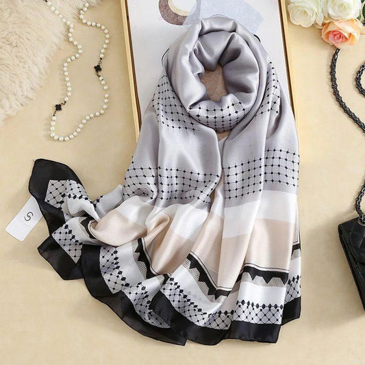 Breathable Silk Scarf – Glossy Finish with Elegant Drape