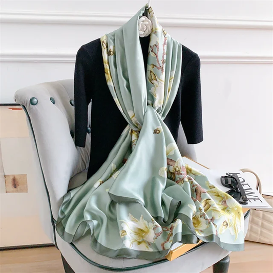 Breathable Silk Scarf – Glossy Finish with Elegant Drape