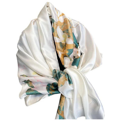 Pearl Jasmine Printed Silk Scarf