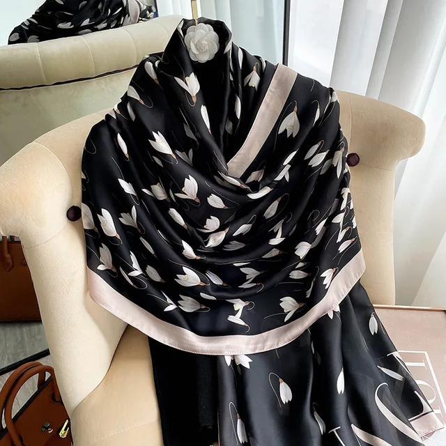 Breathable Silk Scarf – Glossy Finish with Elegant Drape