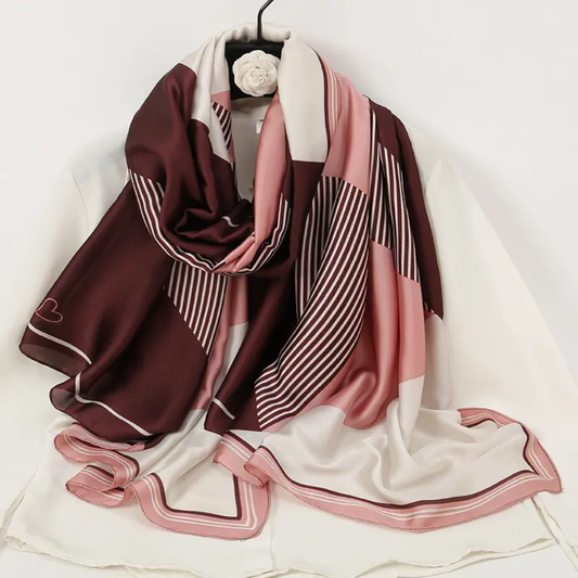 Pink Cozy Printed Silk Scarf