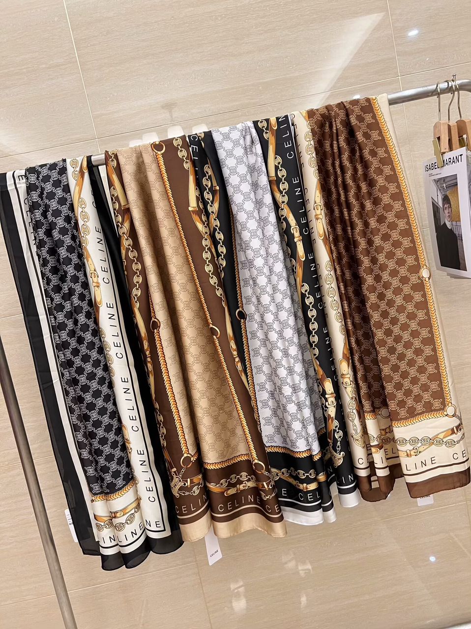 Luxury Brand Cline Printed Silk Scarf