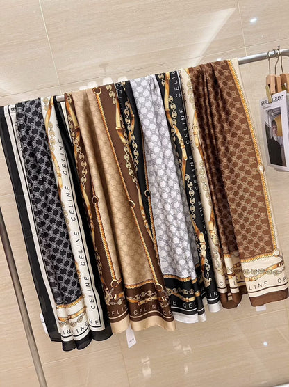 Luxury Brand Cline Printed Silk Scarf