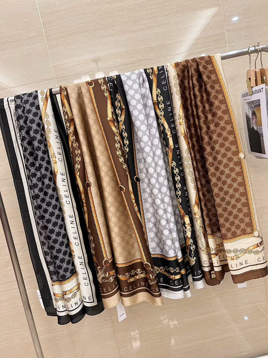 Luxury Brand Cline Printed Silk Scarf