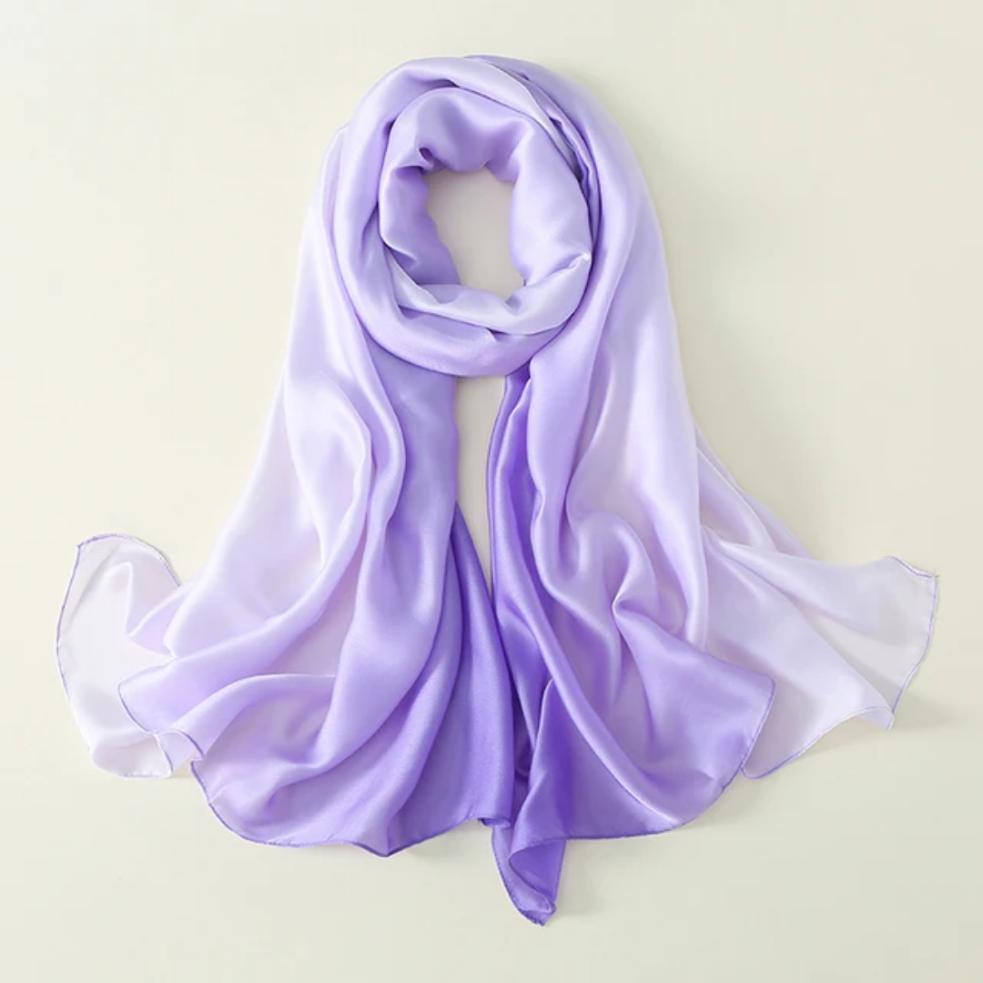 Lilac Ombre Printed Silk Scarf