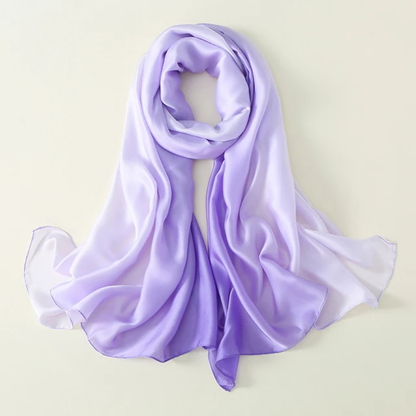 Lilac Ombre Printed Silk Scarf