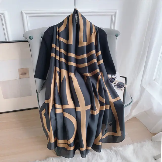 Breathable Silk Scarf – Glossy Finish with Elegant Drape