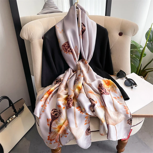 Breathable Silk Scarf – Glossy Finish with Elegant Drape